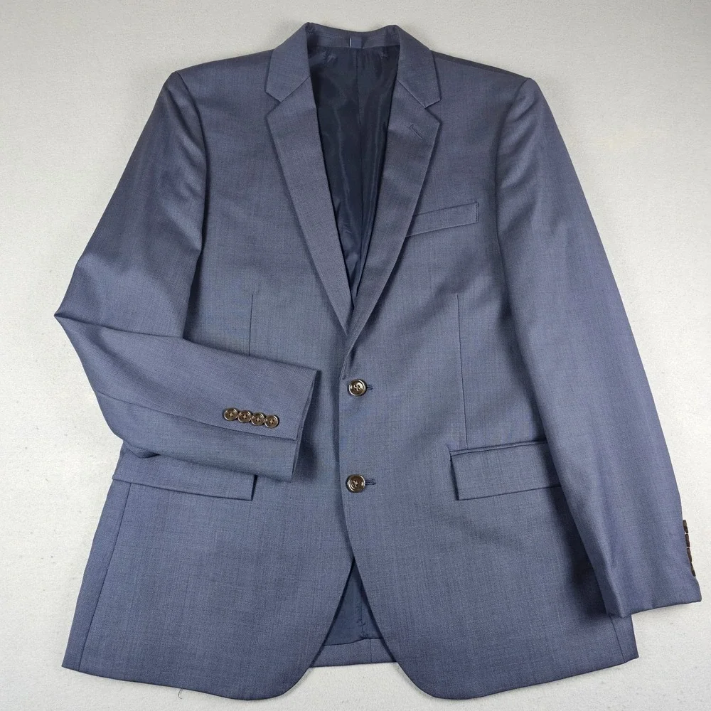 J. Crew Thompson Blazer Mens 42R Blue Wool Modern Two Button Double Vent Current